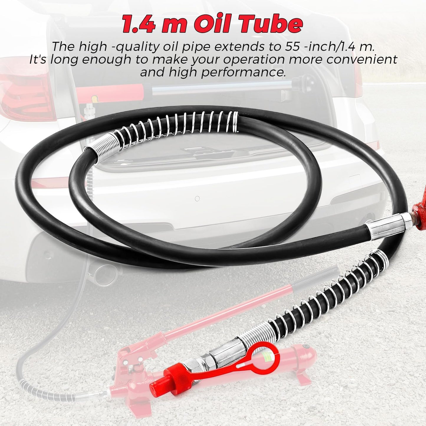 ‌12-Ton Heavy Duty Porta Power Hydraulic Jack Kit, Professional Hydraulic Ram Pump System with 55-Inch/1.4m Oil Hose, Portable Storage Case for Trucks, Tractors, Auto Repair