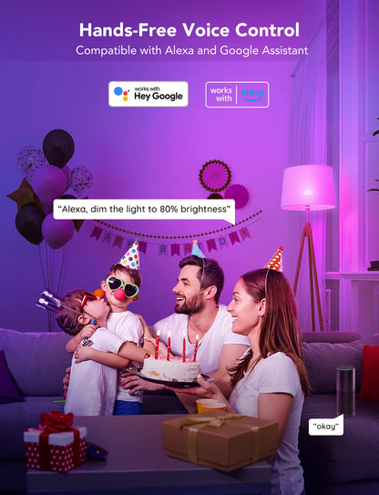 Govee Smart Light Bulbs, WiFi & Bluetooth Color Changing Light Bulbs, Music Sync, 16 Million DIY Colors RGBWW Color Lights Bulb, Work with Alexa, Google Assistant Home App, 800 Lumen, 2 Pack