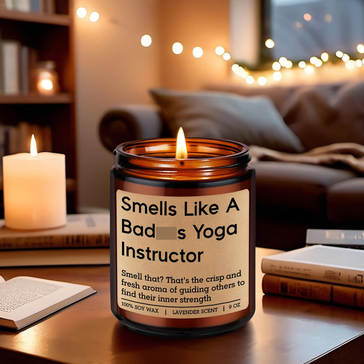GSPY Scented Candle - Yoga Instructor Teacher Gifts, Yoga Gifts for Women, Men - Funny Meditation, Zen, Birthday, Mothers Day, Appreciation Ideas for Yogis, Yogic Lovers, Wellness Coach, Friend, Mom
