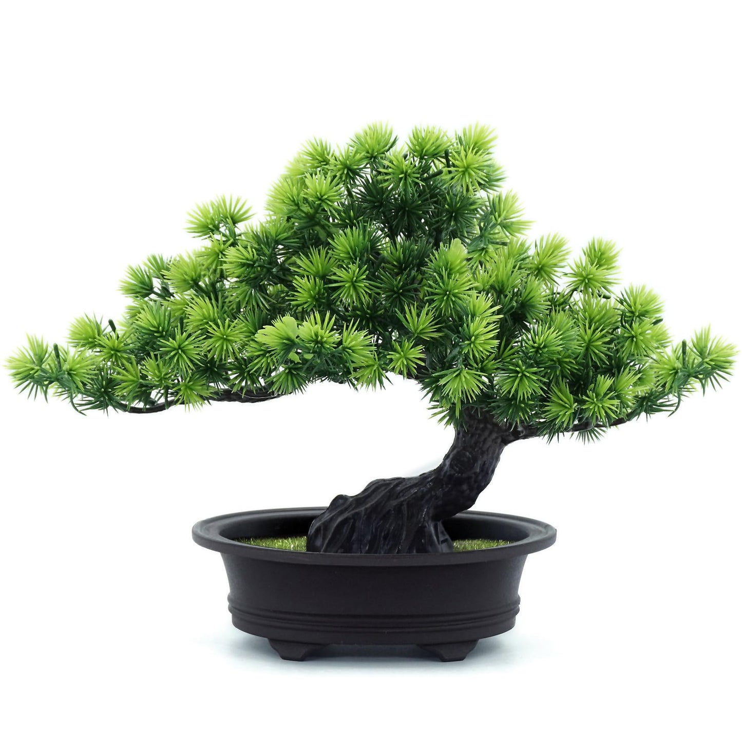 Small Fake Plants Desk Decor Artificial Bonsai with Pot, 9.5" Tall, Green