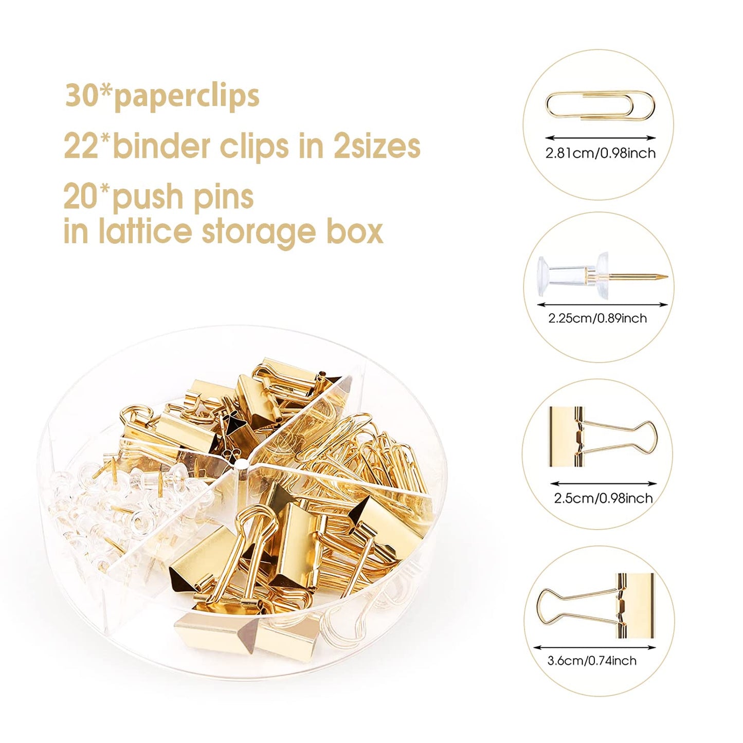 KAAKOW Gold Desk Organizers and Accessories Office Supplies Set Stapler, Pen Holder, Phone Holder, Scissors, Pen, Ruler, 30 Paper Clips, 22 Binder Clip, 20 Tacks and 1000pcs Staples (Gold)
