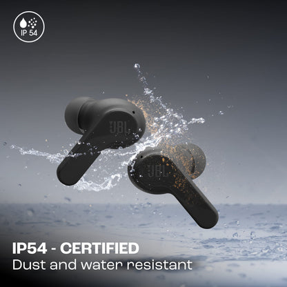 JBL Wave Beam In-Ear Wireless Earbuds with IP54 and IPX2 Waterproofing, Hands-Free Calling and 32-Hour Battery Life, Black