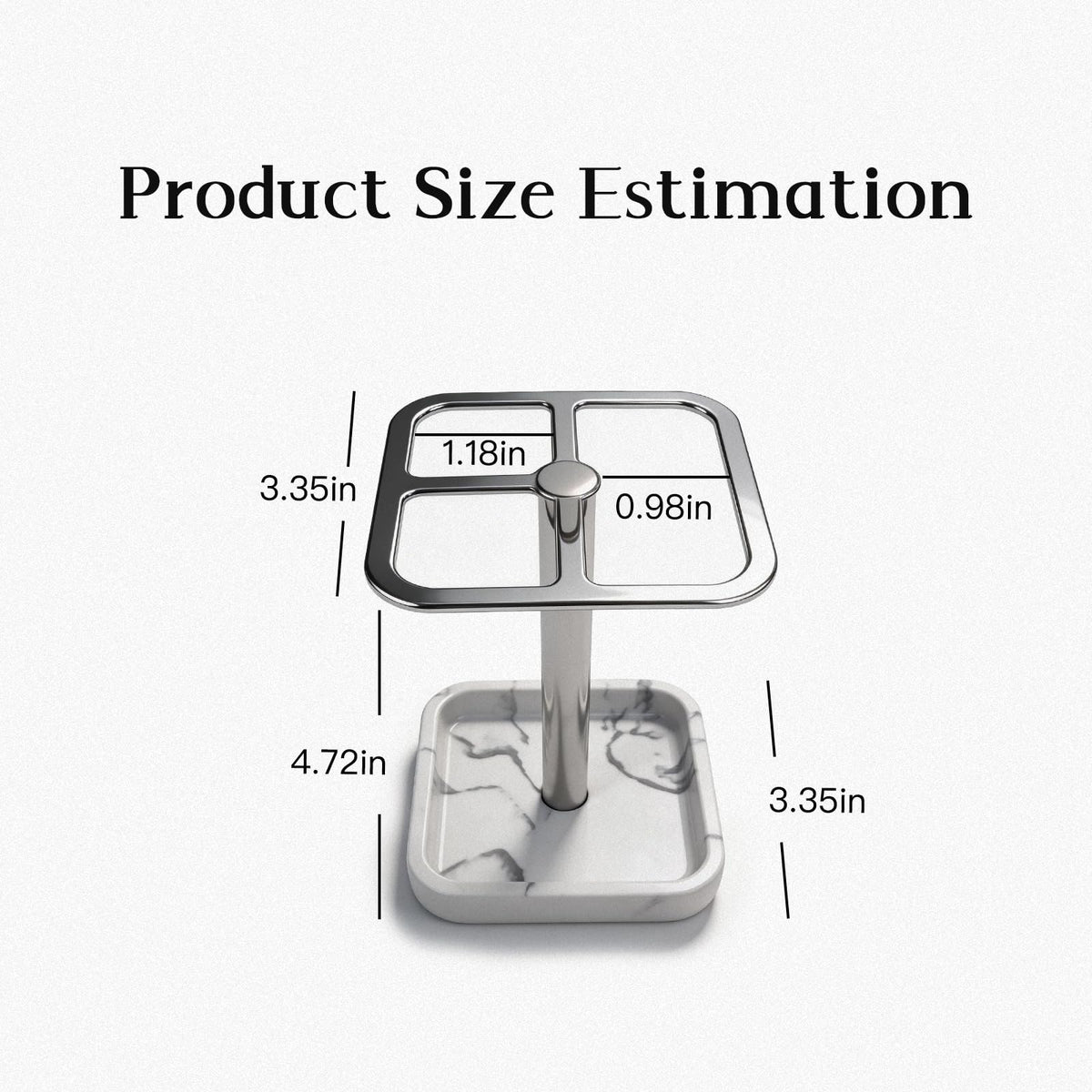Toothbrush Holders for Bathrooms, Toothbrush and Toothpaste Holder - Modern Stainless Steel Stand with White Marble Base, Countertop Organizer for Bathroom Vanity