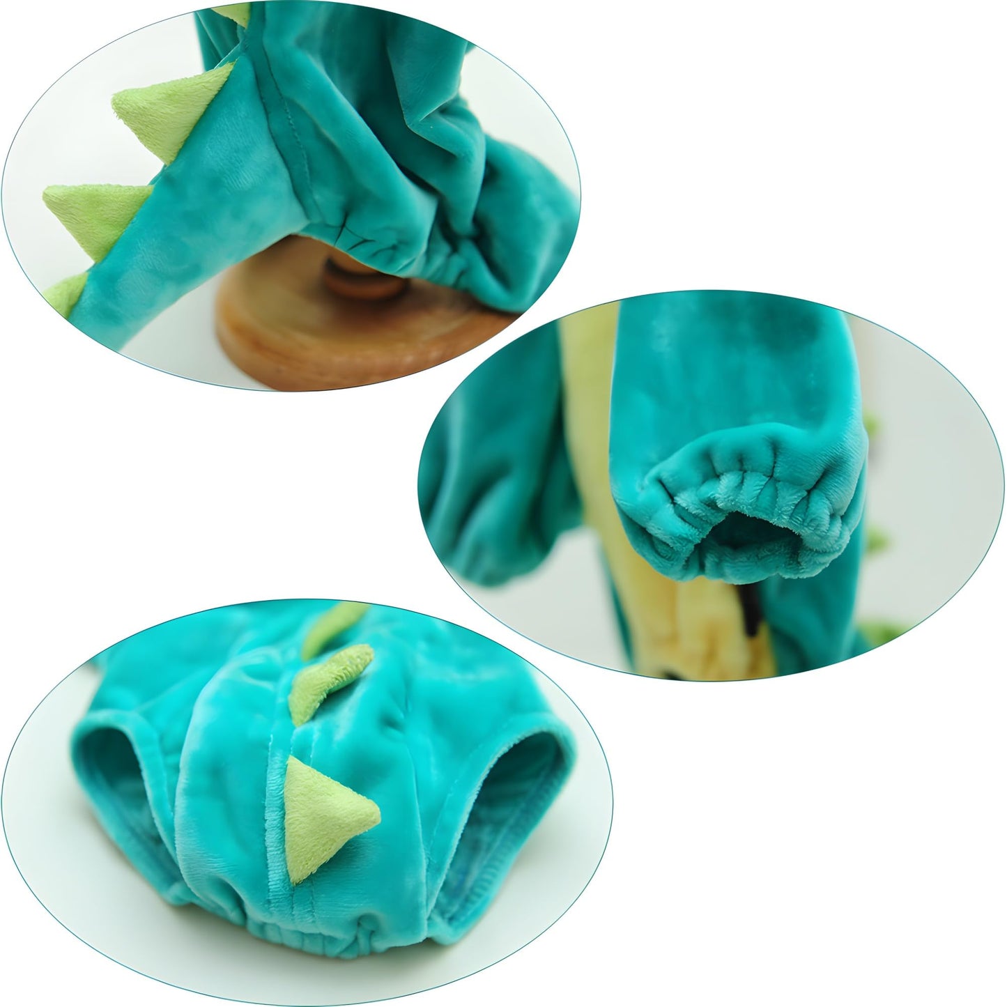 DELIFUR Dinosaur Dog Halloween Costume Pet Dino Hoodie for Small & Medium Dogs(Green,XS)