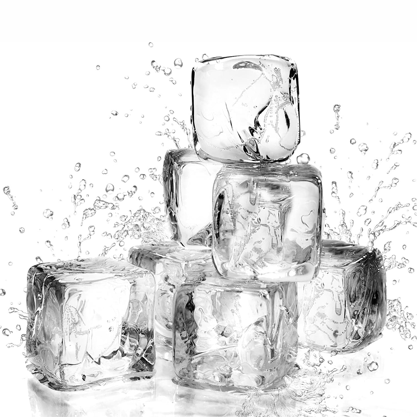 PMLAND Acrylic Ice Cubes Square Shape 2 Lbs Bag, for Photography Props Kitchen Table Decoration Display Vase Filler Toy - Crystal Clear
