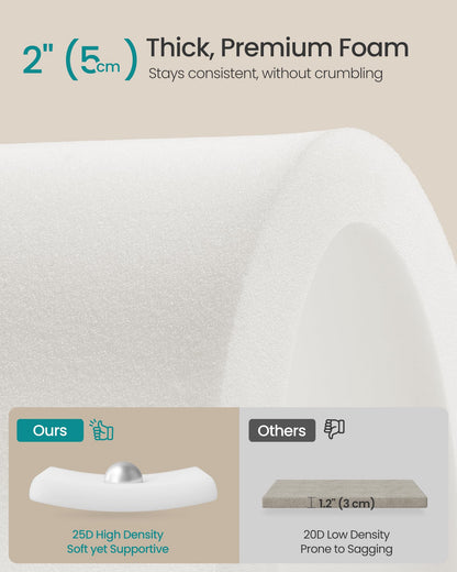 SONGMICS Storage Ottoman, Foot Stool, Ottoman with Padded Seat, Foot Rest with Wood Legs, Small Table, for Hallway, Living Room, 11.8 x 15.7 x 11.4 Inches, Teddy Fleece, Cream White ULOM518WD01