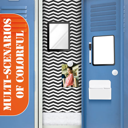 8 Pcs Locker Accessories Kit Back to School Essentials Include Magnetic Locker Wallpaper Mirror Carpet Storage Case Whiteboard with Dry Erase Marker Organizer Supplies for Girls Students School Office