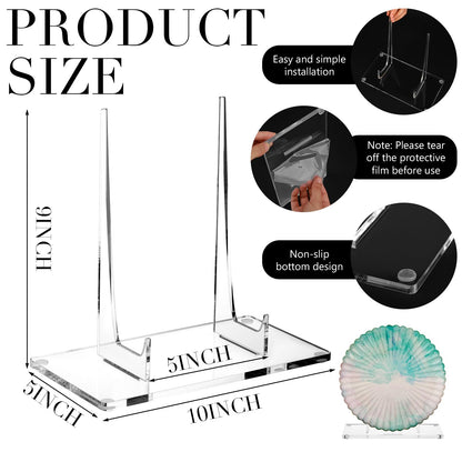 Jetec Acrylic Book Stand Clear Easel Stand for Display Acrylic Plate Postcard Picture Display Holder for Picture Book Decorative Plate Platter Photo(10 x 5 x 9 Inch)