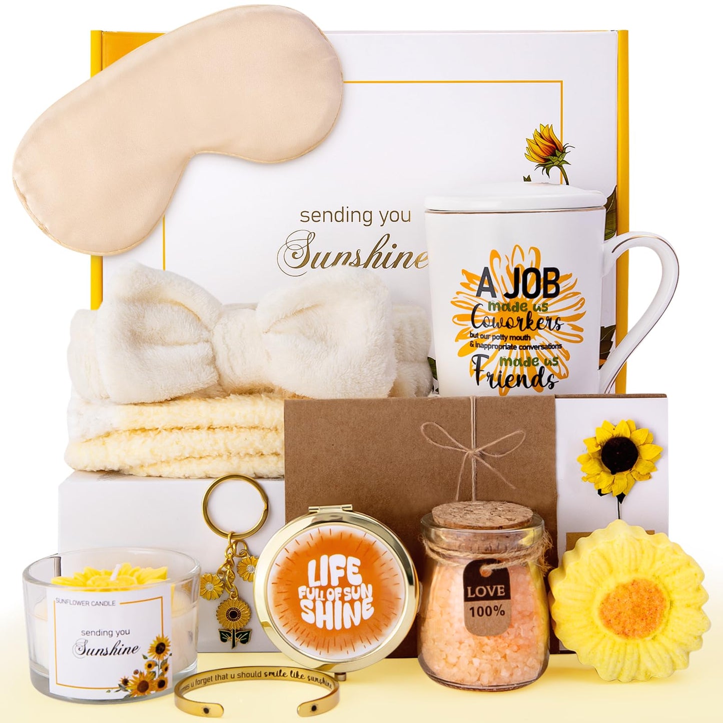 Farewell Gifts for Coworkers, New Beginnings Gift for Women, Appreciation Thank You Leaving Going away Retirement Gifts for Coworkers Colleague Employee Office Basket Set with Card