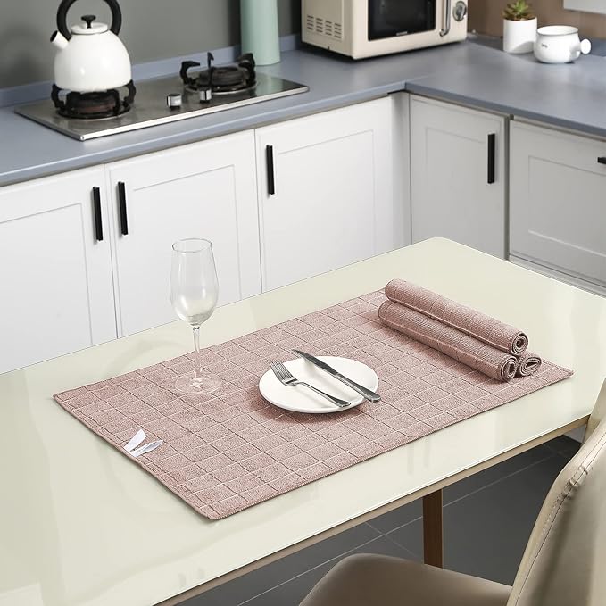 Microfiber Kitchen Towels and Dishcloths Set, 26 X 18 Inch and 12 X 12 Inch