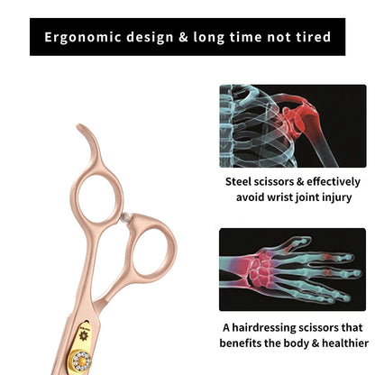 Dream Reach 7'' Professional Pet Grooming Chunker Scissors, 440C Japanese Steel Chunker Shears for Dog Cat and More Pets