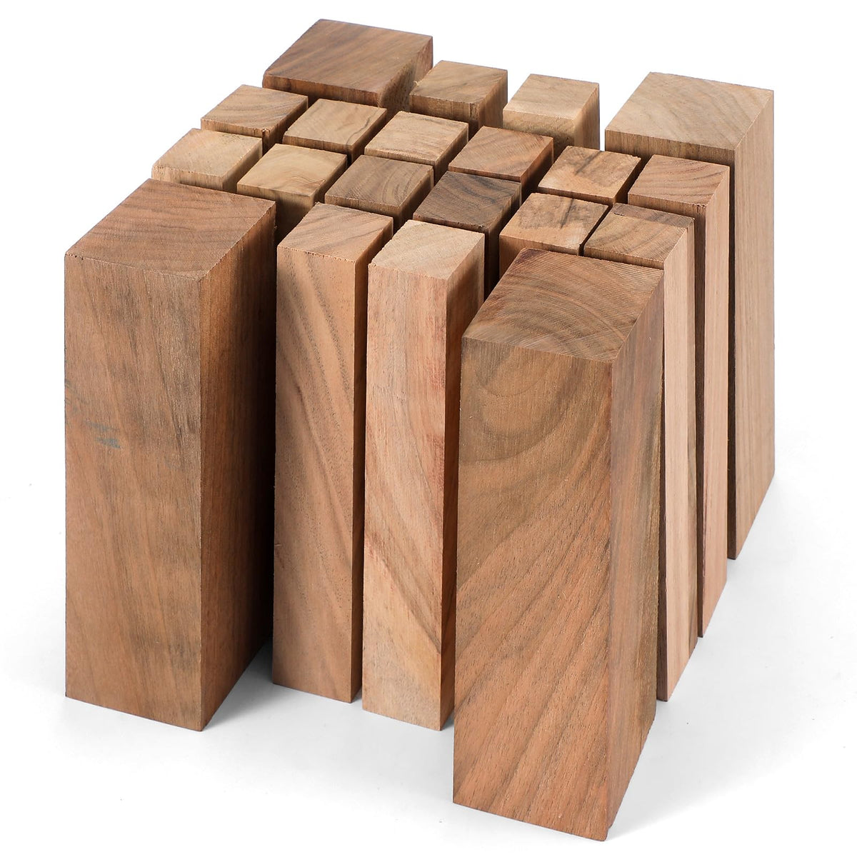 Maasechs 20 Pcs Walnut Wood Blocks for Wood Carving Blocks Unfinished Blank Wooden for Whittling Carving Creative Projects