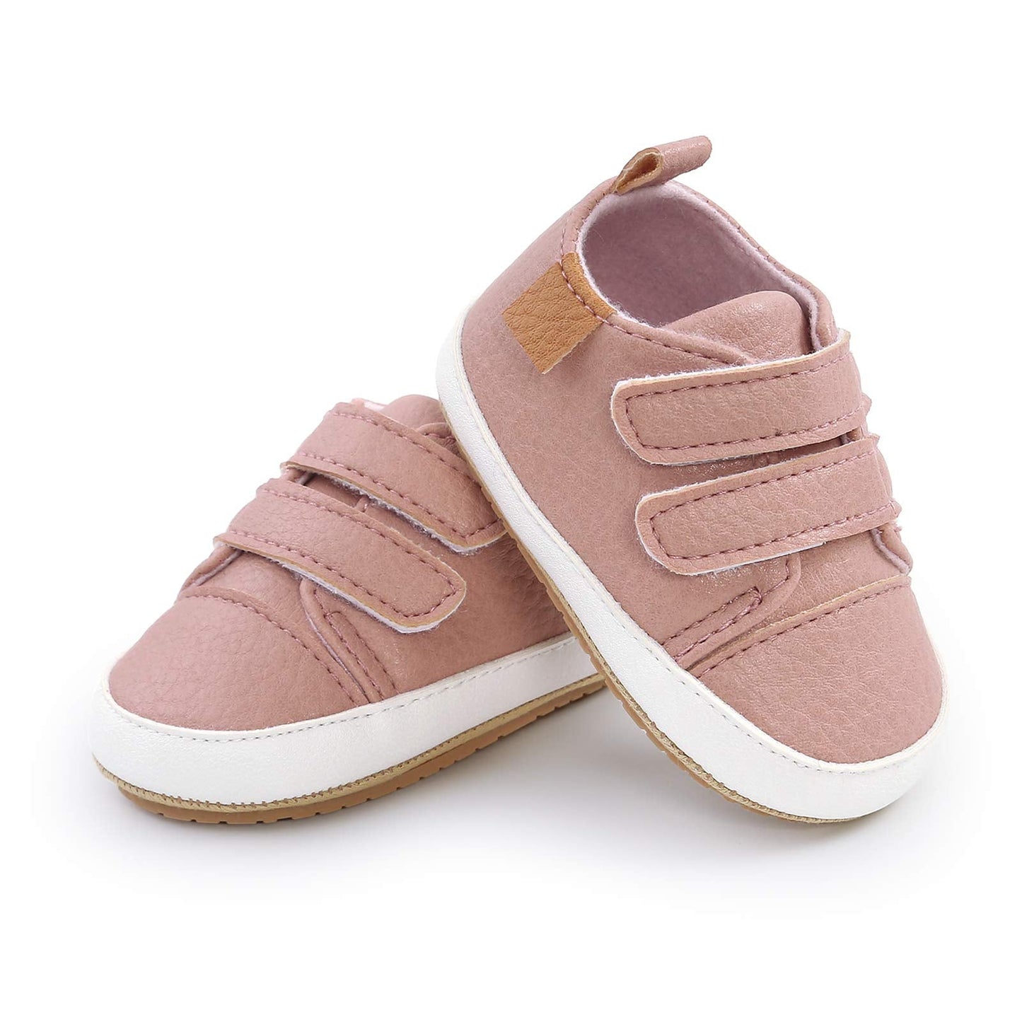 RVROVIC Baby Boys Girls Sneakers Anti-Slip Oxford Loafer Flats Infant Toddler PU Leather Soft Sole Baby Shoes(12-18 Months,Toddler,3-Pink)