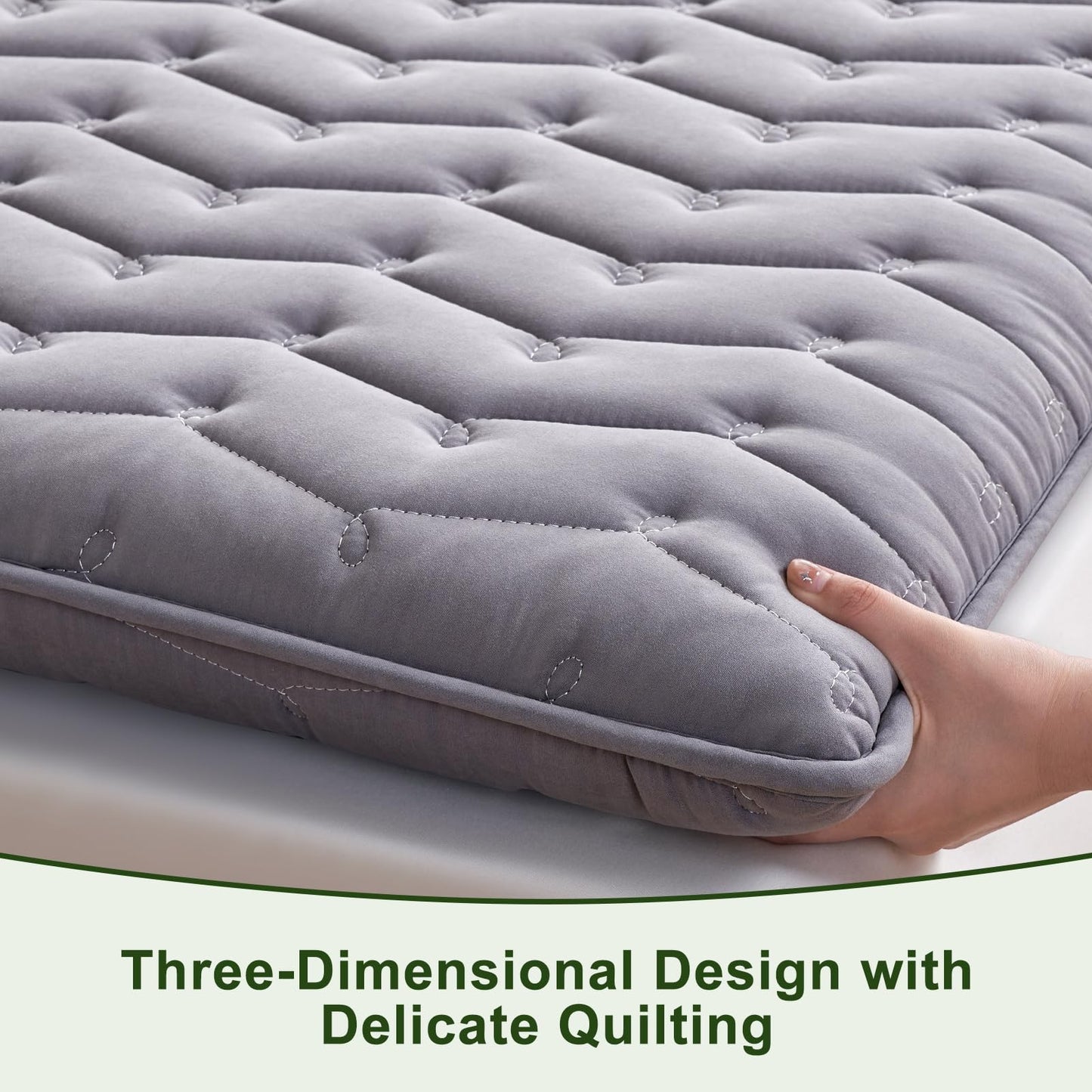 Premium Foam Full Mattress Topper,Firm Mattress Topper for Back Pain,Provide Lasting Support,Thicken Bed Topper,Premium Gray(75×54Inches)