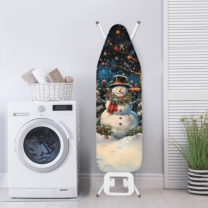 ZDCUSTOM Christmas Night Snowman Ironing Board Cover 13x52 Inch, Scorch &