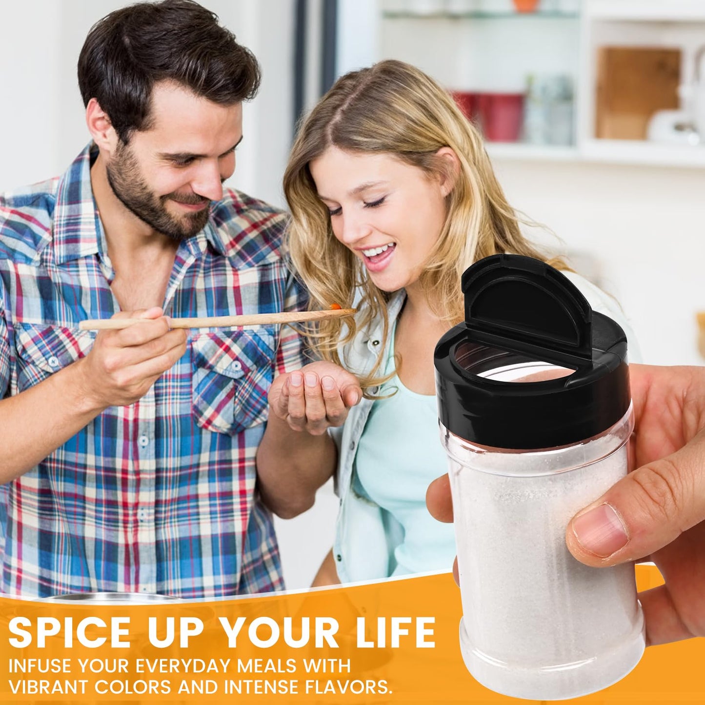 PPXHFV 36pcs 5.5oz plastic spice jars with shaker lids, plastic spice jars,seasoning bottles,Used to store seasoning powder.