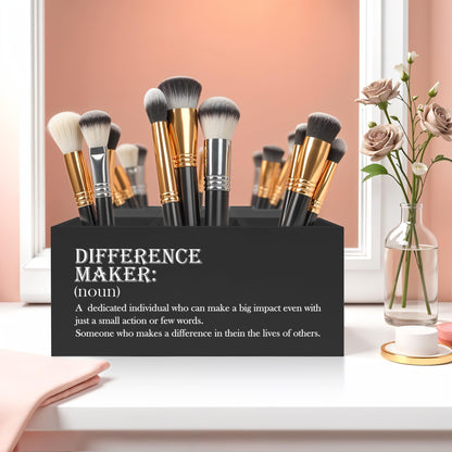 FITIE Difference Maker Gift Pencil Pen Holder for Desk, Appreciation Thank You Gifts for Coworkers Employees Boss Teacher Mentor Wooden Pencil Holder Organizer for Home Office Desk Accessories