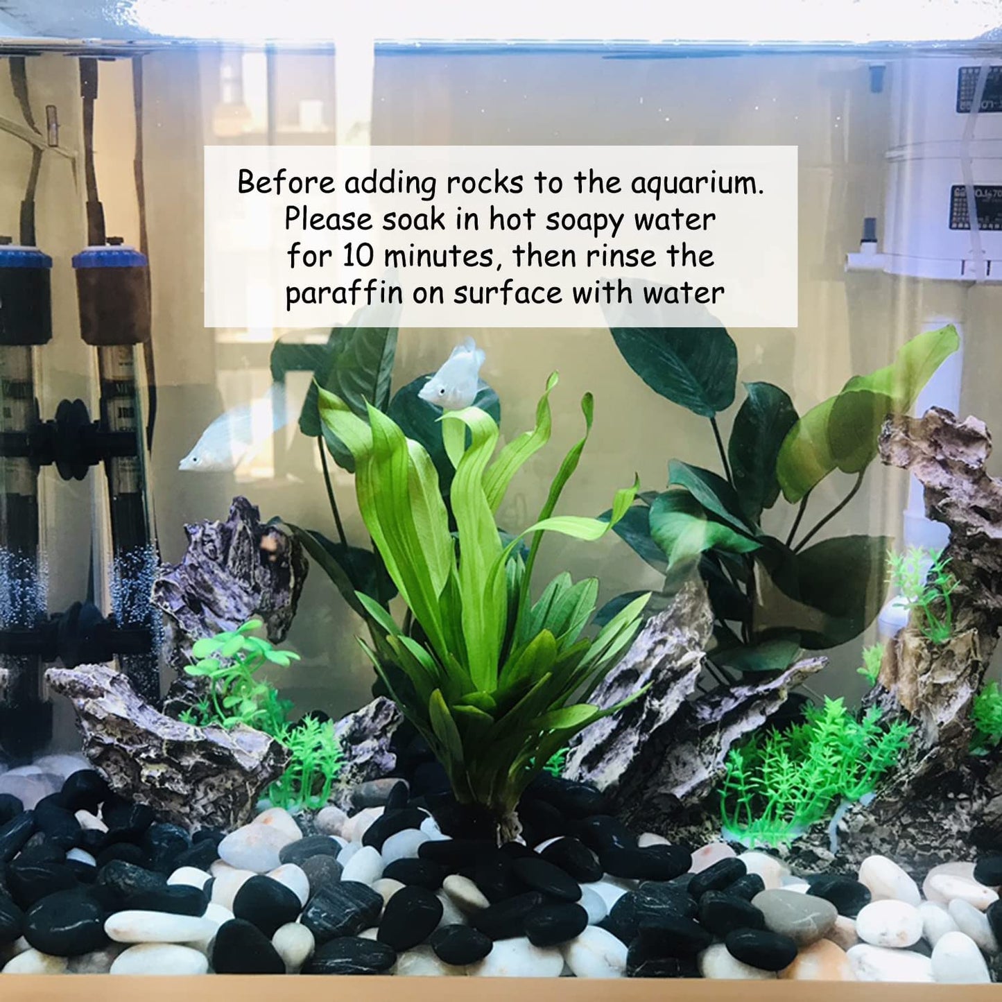 FANTIAN 5 lbs Polished Black River Rocks, 1-2 Inch Decorative Pebbles for Indoor Plants. Black Stones for Planters, Vase, Garden Landscape and Outdoor Decorative Stones