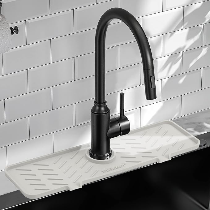 Meiliweser Silicone Faucet Mat for Kitchen Sink – Gen 2 Splash Guard