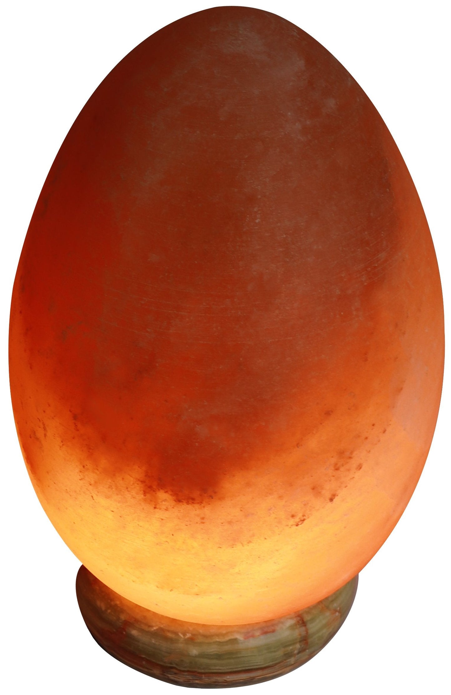 Deluxe Comfort Himalayan Rock Salt Egg Lamp, 9 Inches Tall - Soft Calm Light - Table Lamp, Natural Dark Orange Hue