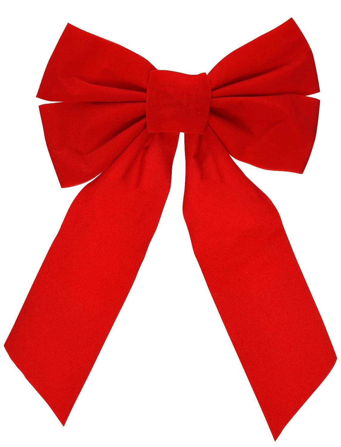 Set of 10 Red Velvet Christmas Wreath Bows, 9"x13" - For Garland, Gifts, Parties - Indoor/Outdoor Holiday Decor