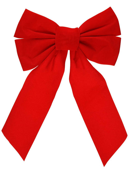 Set of 10 Red Velvet Christmas Wreath Bows, 9"x13" - For Garland, Gifts, Parties - Indoor/Outdoor Holiday Decor