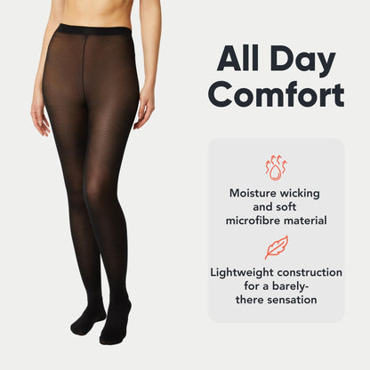 FM London 5-Pack Tights for Women - Comfortable Women's Tights with Stretch Fit Design - 40 Denier - Available in Black, Nude & Navy Colours - Soft and Durable Construction for All Occasions