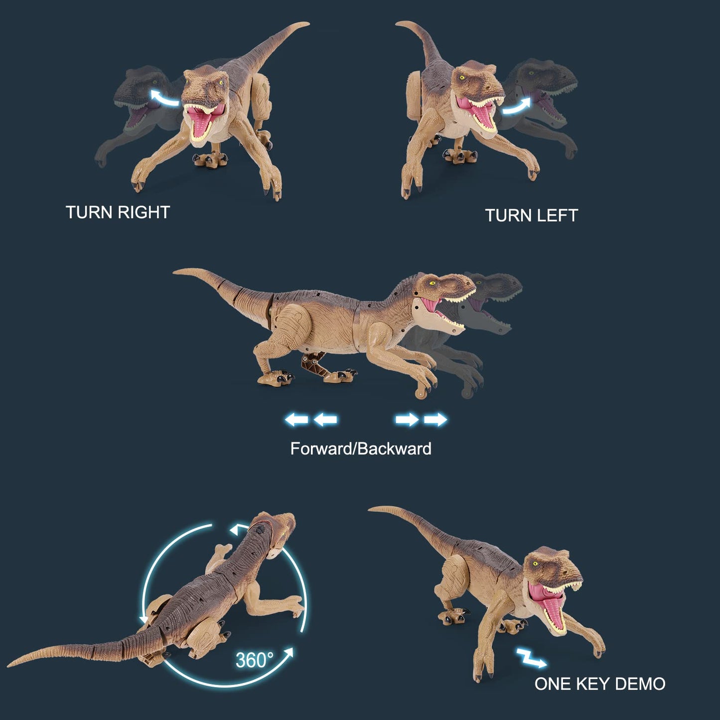 NEXBOX Remote Control Dinosaur Toys for Boys RC Dinosaur Robot T Rex Walking Jurassic Dino Birthday Gift for Kids 3 4 5 6 7 8 9 Years Old Realistic Sounds and Spray