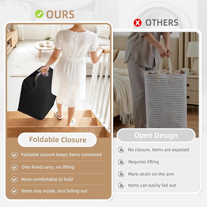 STORAGE MANIAC 2-Pack Large Laundry Hamper, 100L Collapsible Laundry Basket
