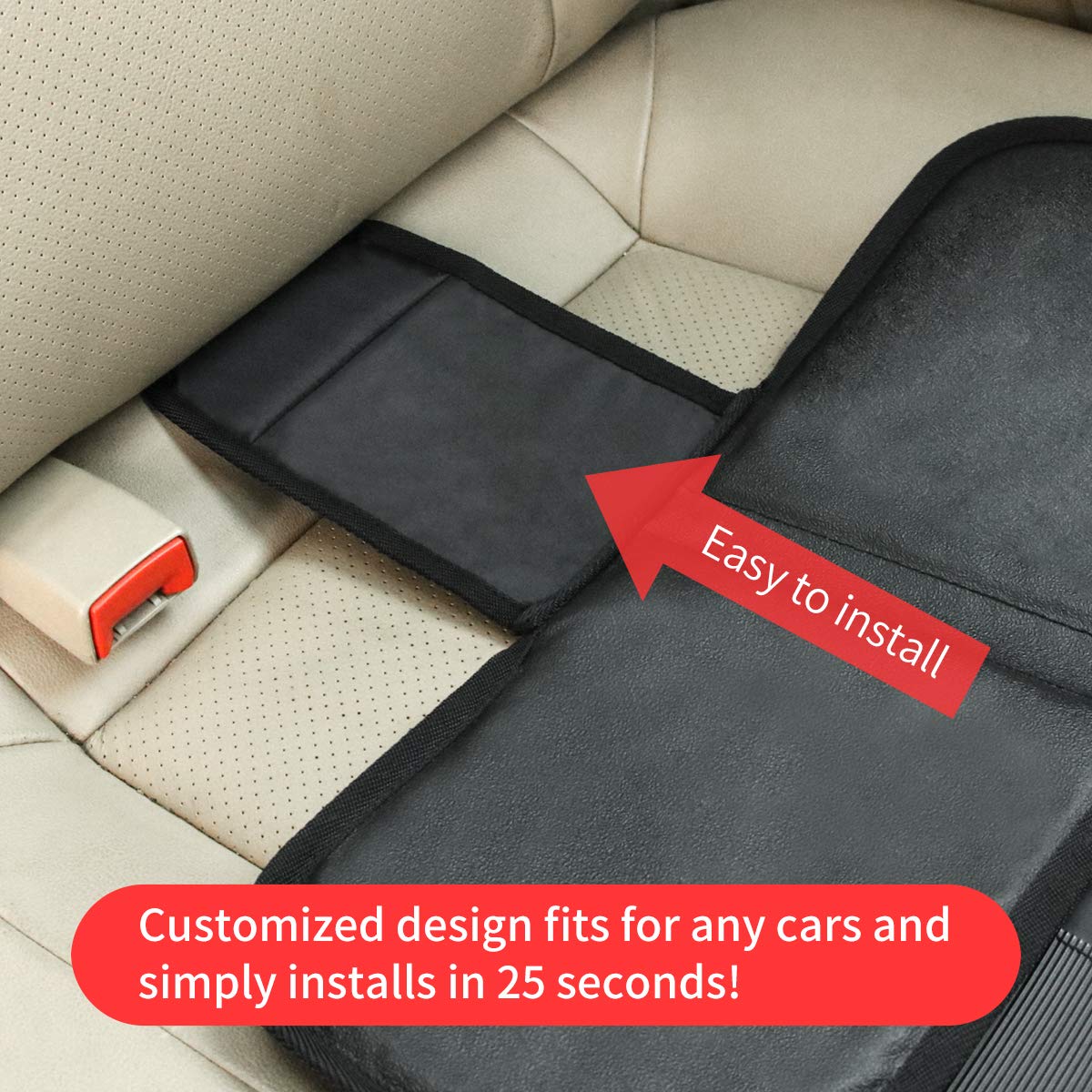 Car Seat Protector - Children Seat Protection Mat - Car Seat Protector for Baby Child Car Seats - Auto Seat Cover Mat for Under Carseat with Thickest Padding to Protect Leather & Fabric Upholstery