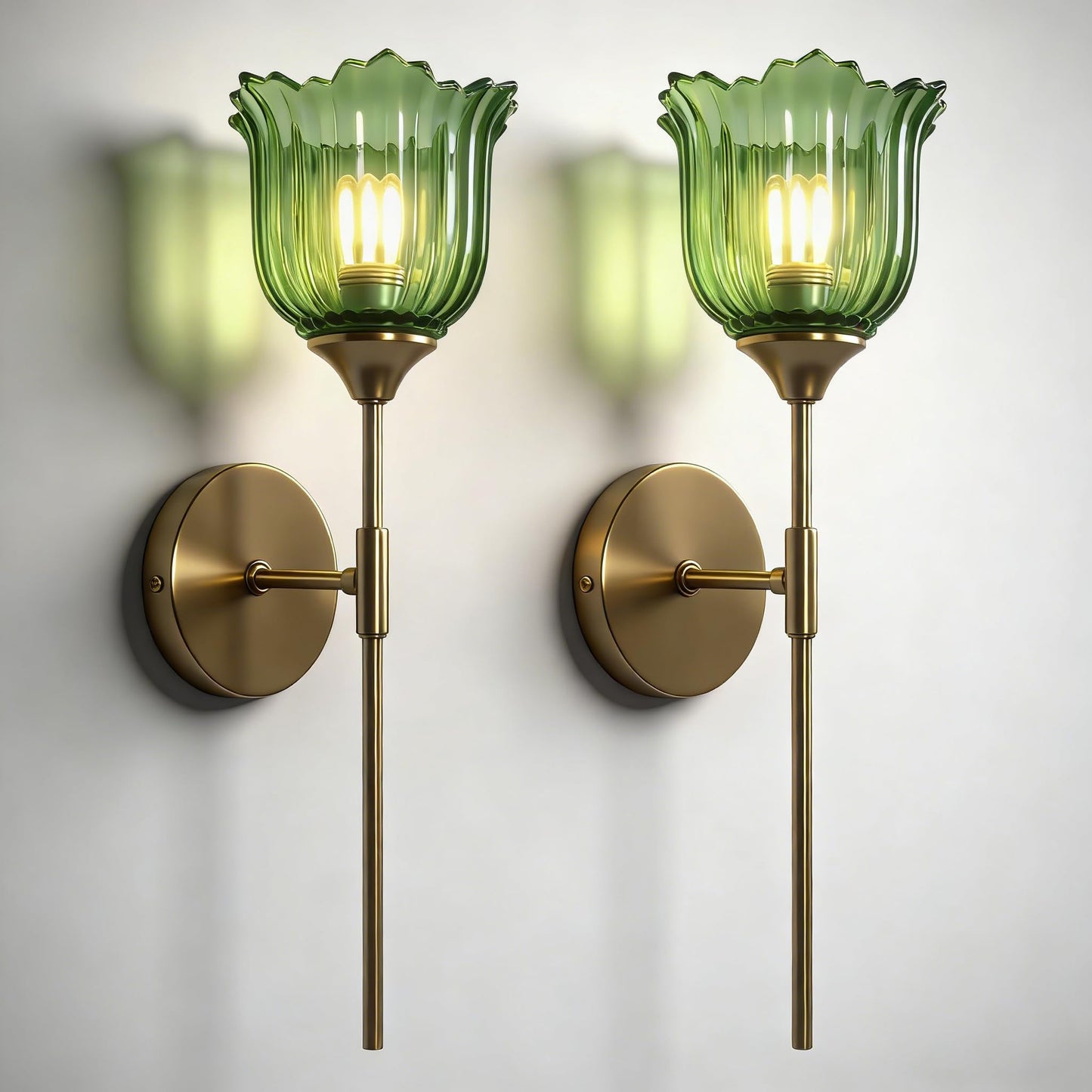 Blooming Rose Wall Sconce Set of 2, Medieval Retro & Modern Style Gold-Plated Wall Sconce with E26 Base (Bulbs Not Included) Wall Lamp for Bathroom Bedroom Kitchen Hallway Living Room Staircase Mirror