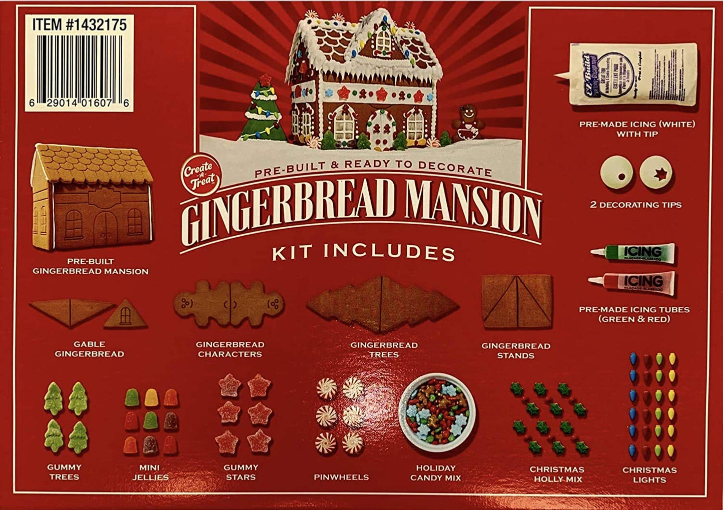 Gingerbread House Kit - Gingerbread Mansion Holiday House Kit - Pre-Built - Ready to Decorate - 3 POUNDS