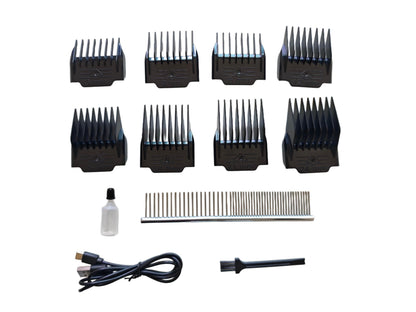 VCM Dog Clipper 2 in 1 Grooming Kit Electric Rechargeable Cordless Shaver Replaceable Paw Trimmer Blade Low Noise for Dog Cat Pet