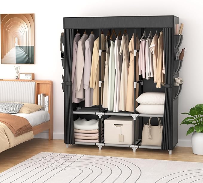 VTRIN Portable Closet for Hanging Clothes 52 Inch Wide Portable Wardrobe Closet