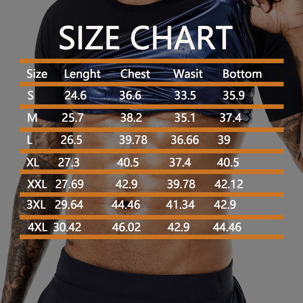 BODYSUNER Sauna Sweat Suits Shirt Waist Trainer for Men Compression Vest Workout Gym Clothes Sweat Enhancer Short Sleeve (Black, L)