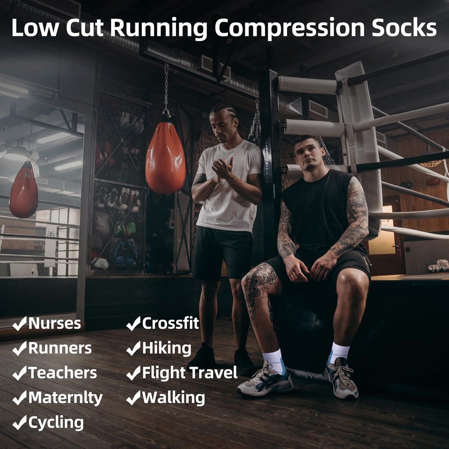 Pnosnesy 3/6/7 Pairs Compression Socks for Men & Women Plantar Fasciitis Socks Low Cut Sports Socks Athletic Socks with Arch Support Plantar Fasciitis