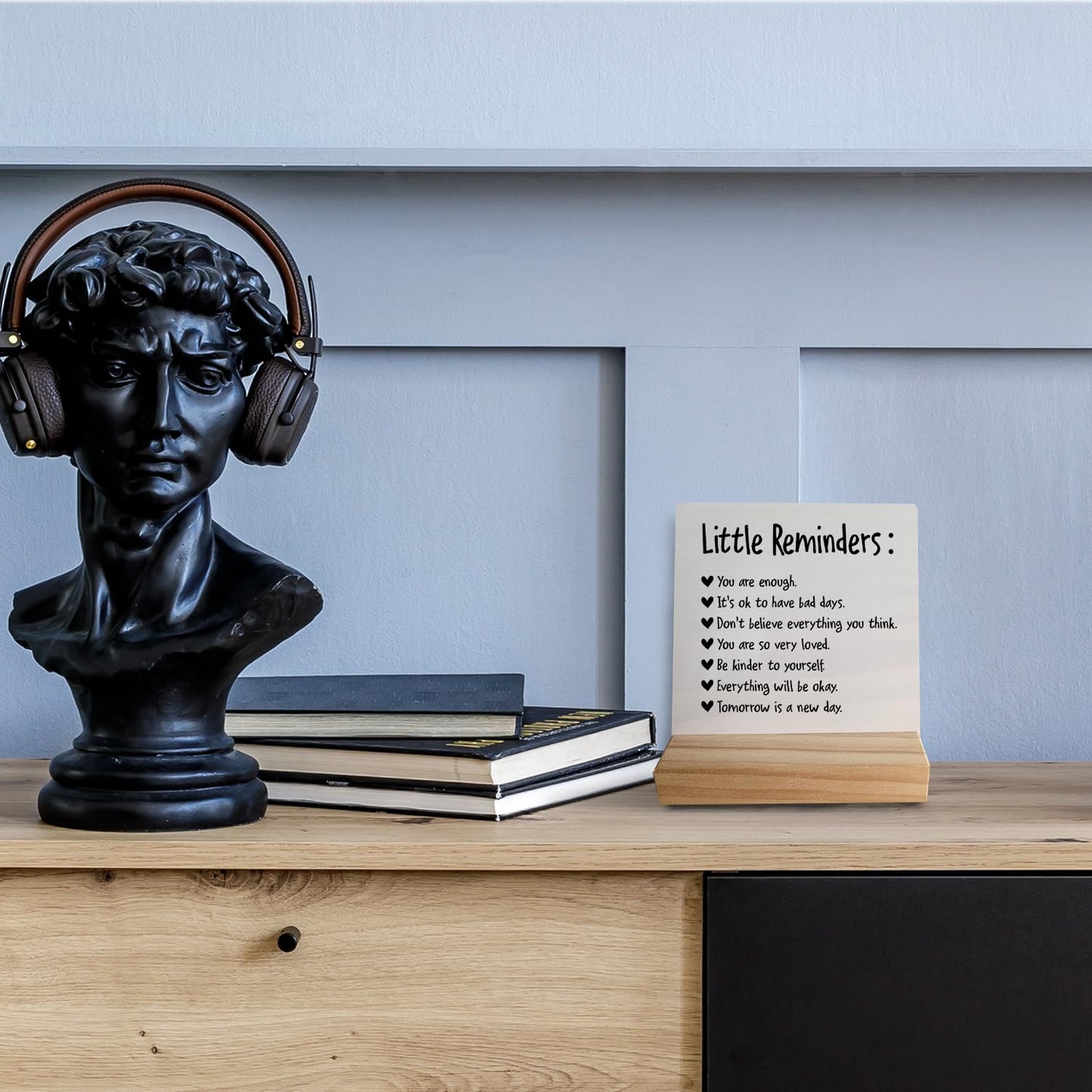 grapehiker Little Reminders You are Enough Desk Plaque Sign with Stand,Dorm Signs for College Girls, Inspirational Signs Decor for Office Dorm Desk,Back to School Gifts for College Students Girls Boys