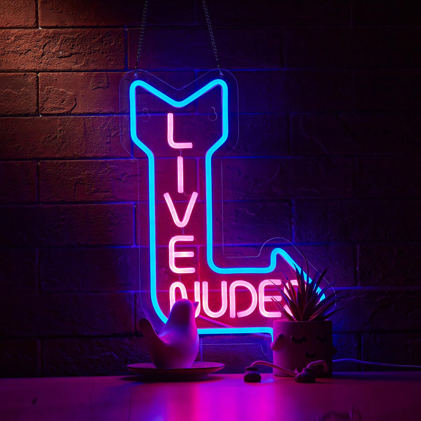 Neon Signs Girls Beer Bar Home Art Neon Light LED Neon Lights Sign with Dimmer for Bedroom Office Hotel Pub Cafe Recreation Room Man Cave Wall Sign Decor(Pink)