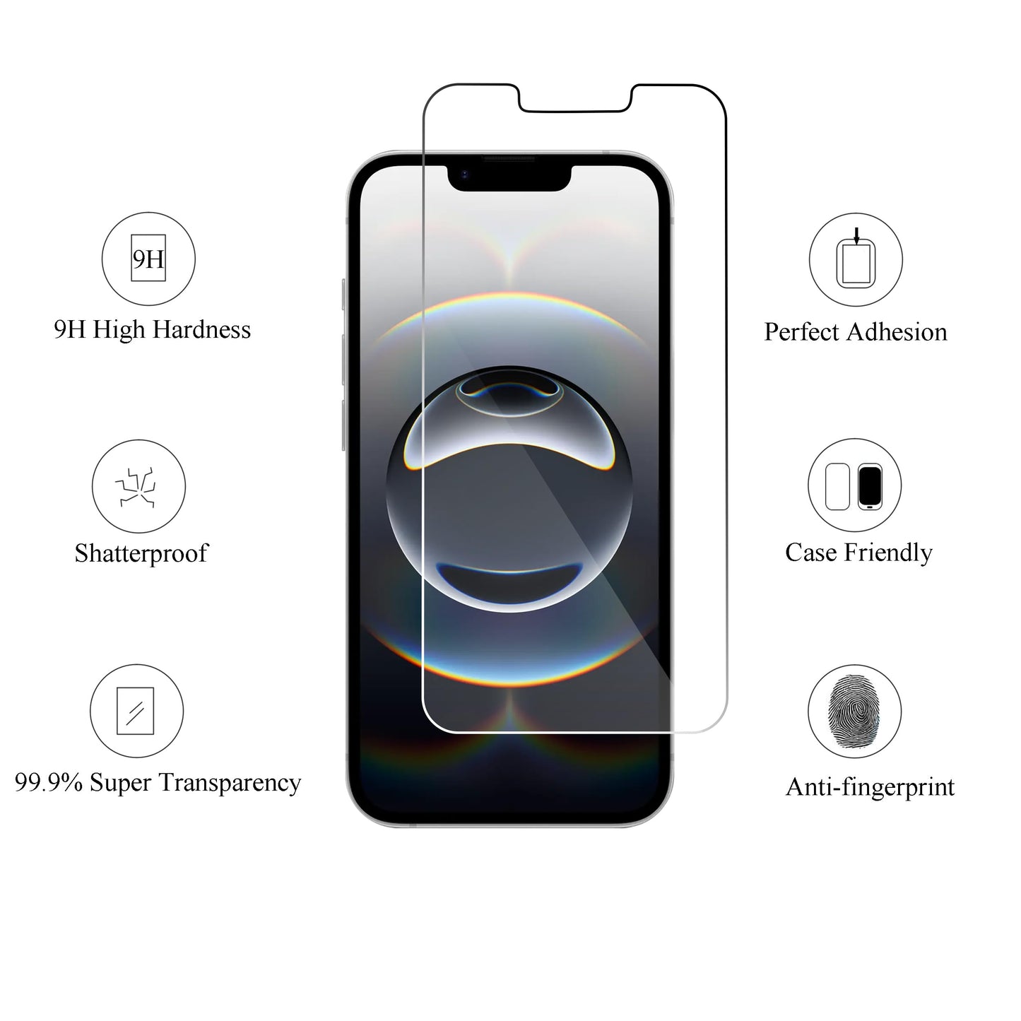 Ailun Screen Protector for iPhone 16 / iPhone 15 / iPhone 15 Pro [6.1 Inch] Display 3 Pack Tempered Glass, Dynamic Island Compatible, Case Friendly [Not for iPhone 16 Pro 6.3 Inch].