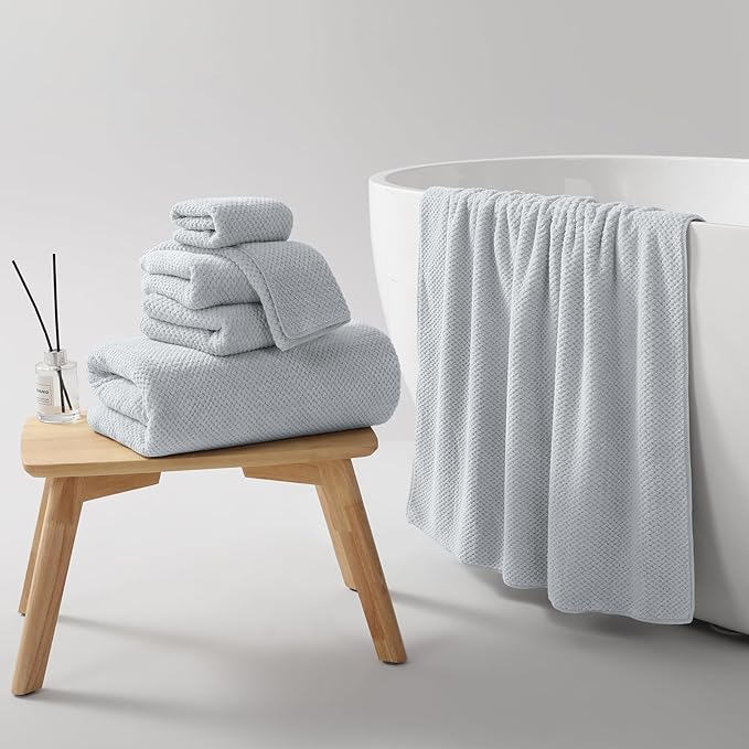 REDKISS 6 Piece Premium Towel Set, 2 Bath, 2 Hand, and 4 Wash Cloths,