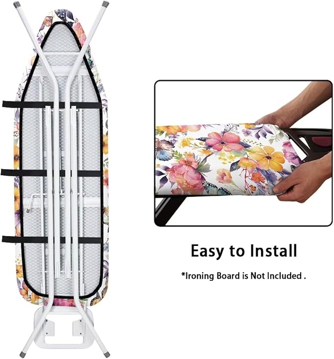 Flower Ironing Board Cover Stain Resistant Over The Door Ironing Board Cover