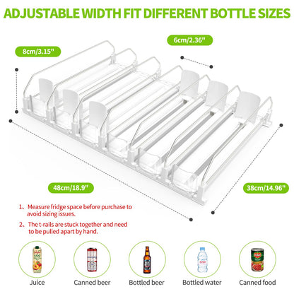 Drink Organizer for Fridge, Soda Can Dispenser for Refrigerator, Automatic Drink Dispenser for Fridge Holds up to 25 Cans, 5 Row
