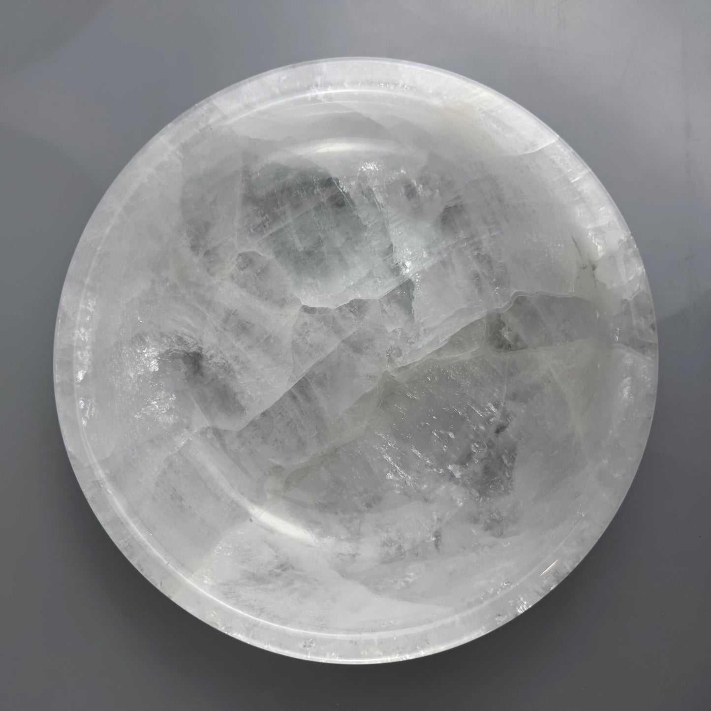 YeasHome Calcite Stone Bowl, Pure White, Natural Marble Crystal 20cm