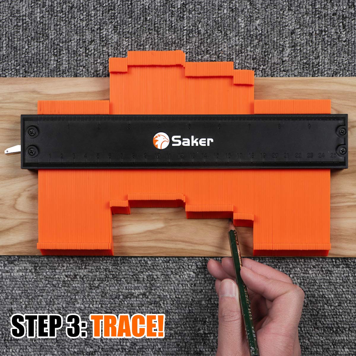 Saker Contour Gauge (10 Inch) Profile Tool with Adjustable Lock,Christmas Gifts for Men Women Dad Boyfriend Husband-Precisely Copy Irregular Shape Duplicator-Cool Gadgets for Woodworking Tool Tracing