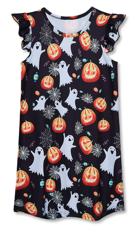 Funnycokid Princess Girls Halloween Nightgowns Pajamas Dress 10 Years Comfortable A-Line Knee Length Sleepwear for Halloween Carnival 9-10 T