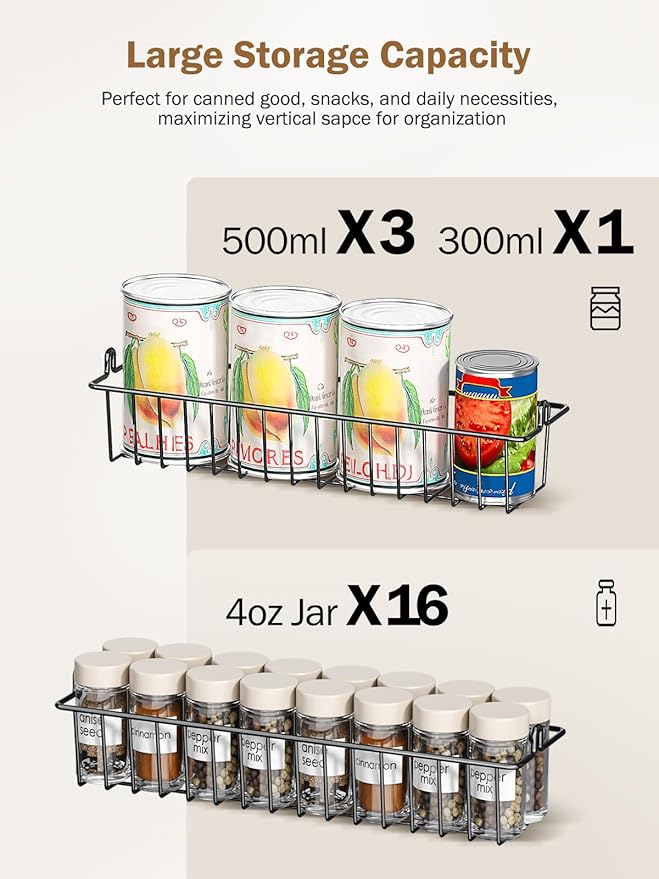 Delamu Over The Door Pantry Organizer, 9-Tier Pantry Door Organizers and Storage