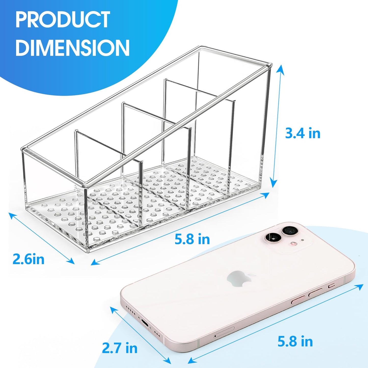 MaxGear Remote Control Holder Clear TV Remote control Storage Organizer Small Plastic Caddy for Home, 1 Pack