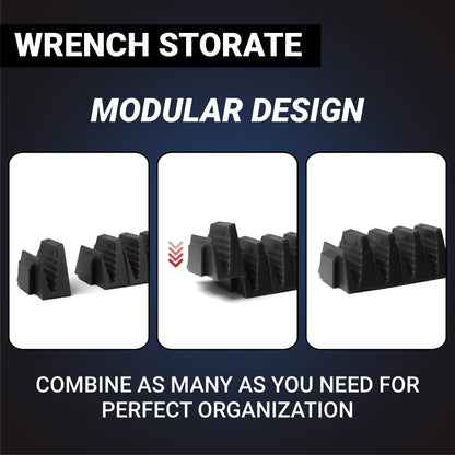 CENFORGE 48PC Modular Wrench Organizer Magnetic, Wrench Organizer for Tool Box Drawer - Wrench Holders with Metric & SAE Labels, Gift for Mechanics (48, Black)