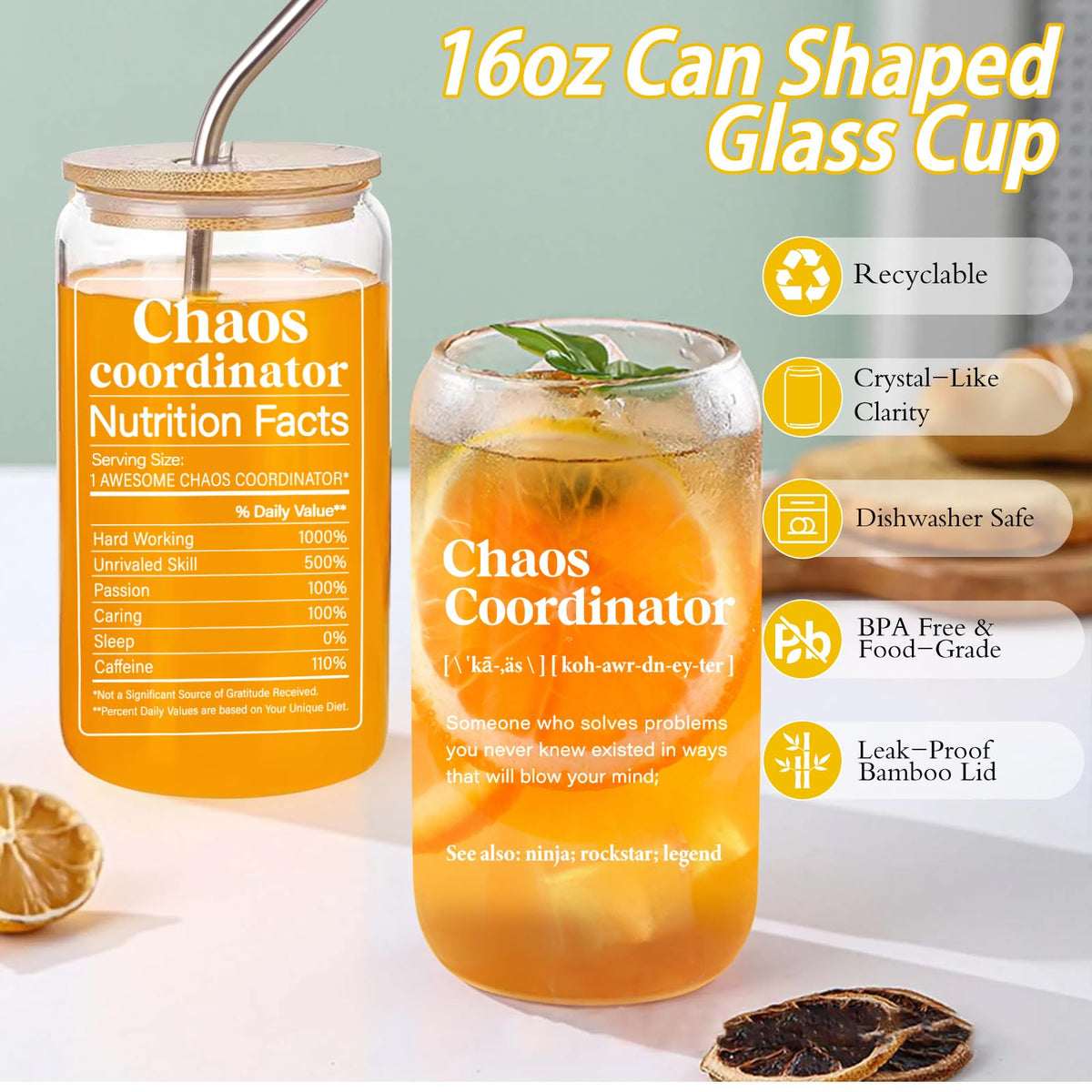 iAOVUEBY Administrative Professional Day Gift for Women, Chaos Coordinator Appreciation Gifts for Coworker Nurse Secretary Principal Manager Assistant Boss Teacher, Funny Thank You Set with 16oz Cup