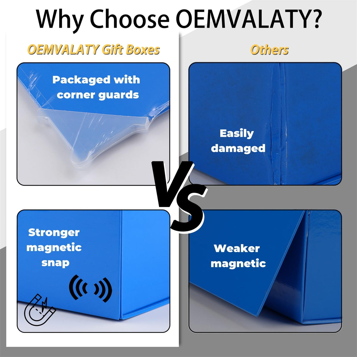 OEMVALATY Blue Gift Box,18x18x6 Inches Gift Boxes with Lids for Presents with Magnetic Closure and Ribbon for Wedding,Storage,Birthday